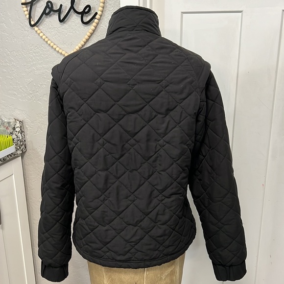 ADIDAS BLACK QUILTED ZIP UP JACKET MEDIUM - Picture 10 of 17